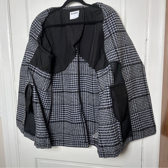 Old Navy Wool Blend Plaid Blazer Coat Classic Academia Preppy NWOT‎ Relaxed Fit - Picture 14 of 17